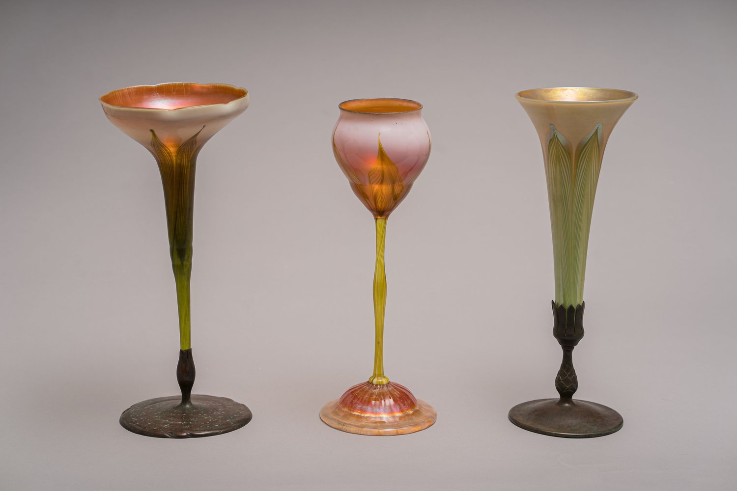 Tiffany Studios, “Floriform Vases,” 1900-1910, Lightner Museum Collection